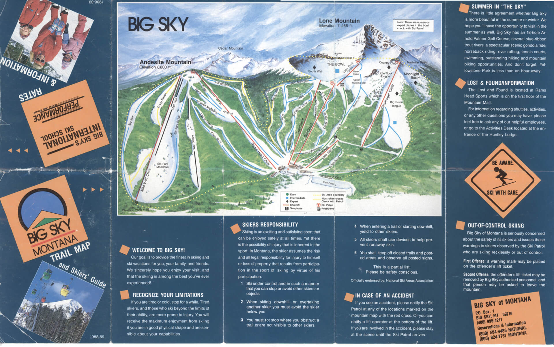 Big Sky Trail Map From 1998