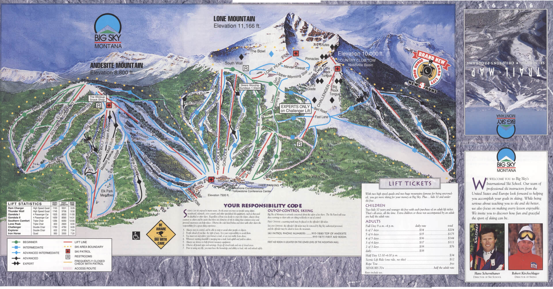 Big Sky Trail Map from 1994