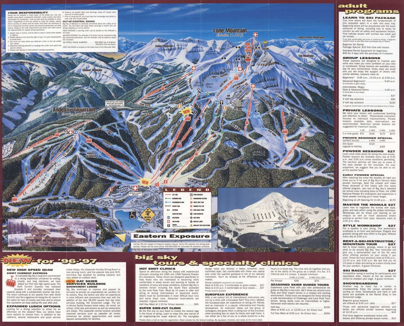 Big Sky Trail Map from 1995