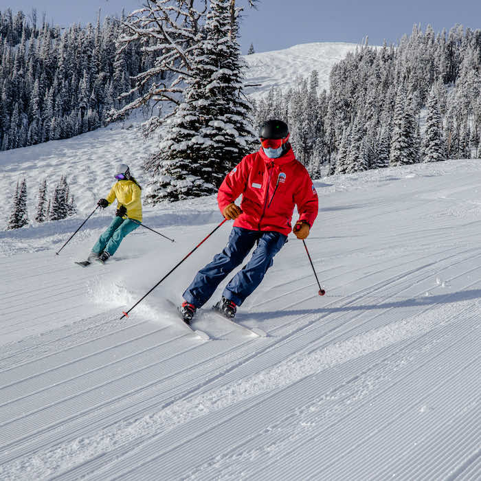 Skier with instructor