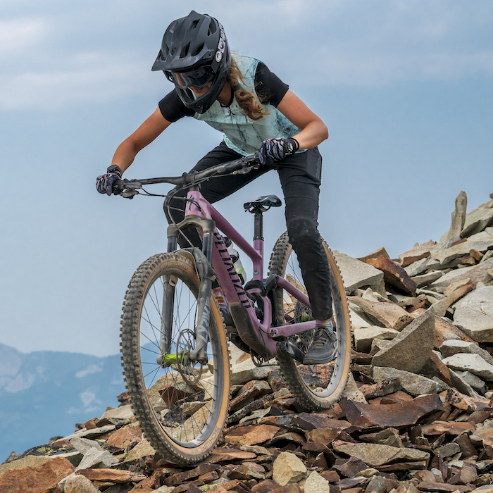 Woman mountain biking