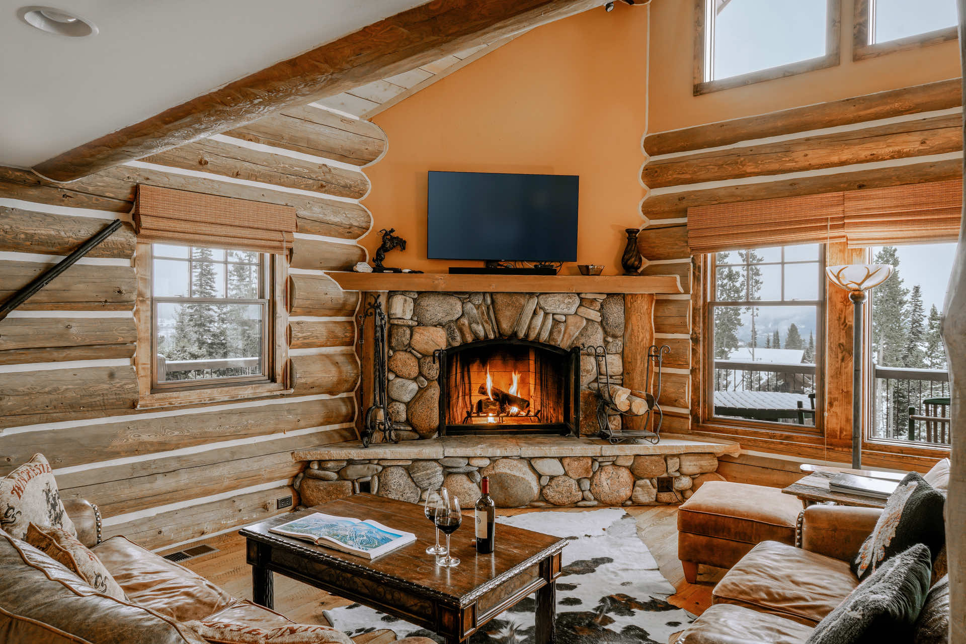 Powder Ridge Cabin Living Room | Big Sky Resort Central Reservations Vacation Rentals