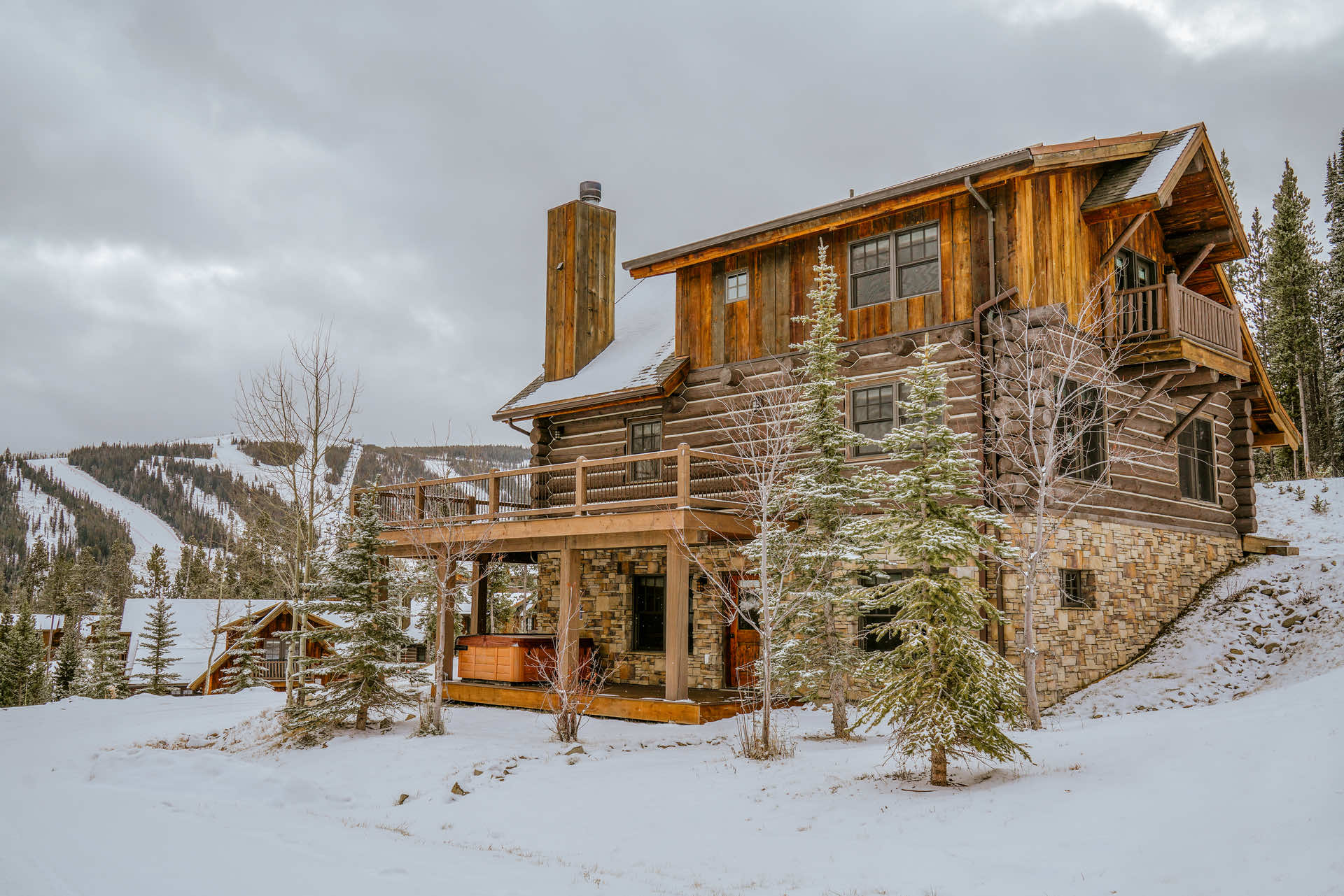 Powder Ridge Cabin in winter | Big Sky Resort Central Reservations Vacation Rentals