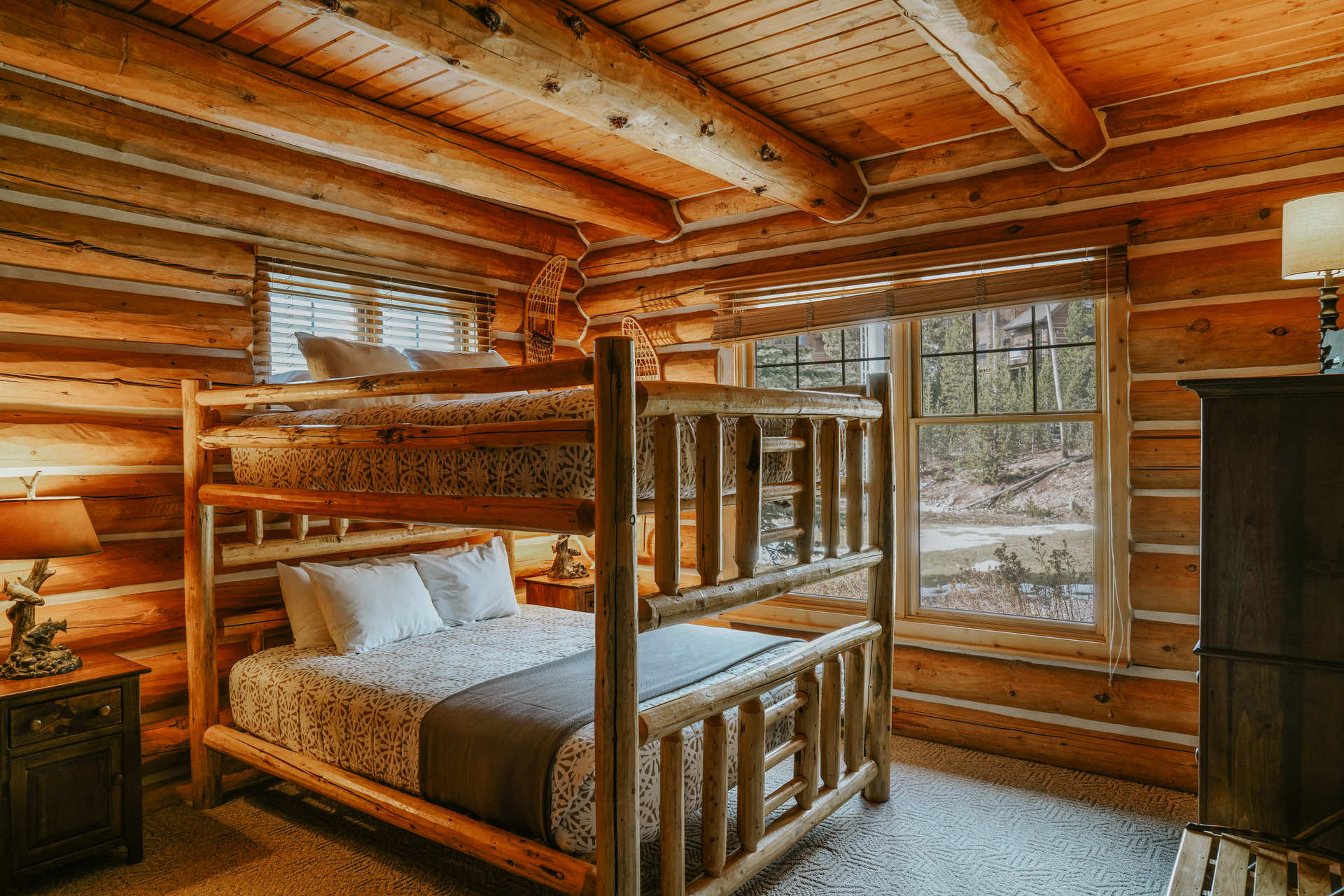 Powder Ridge Cabin Bedroom | Big Sky Resort Central Reservations Vacation Rentals