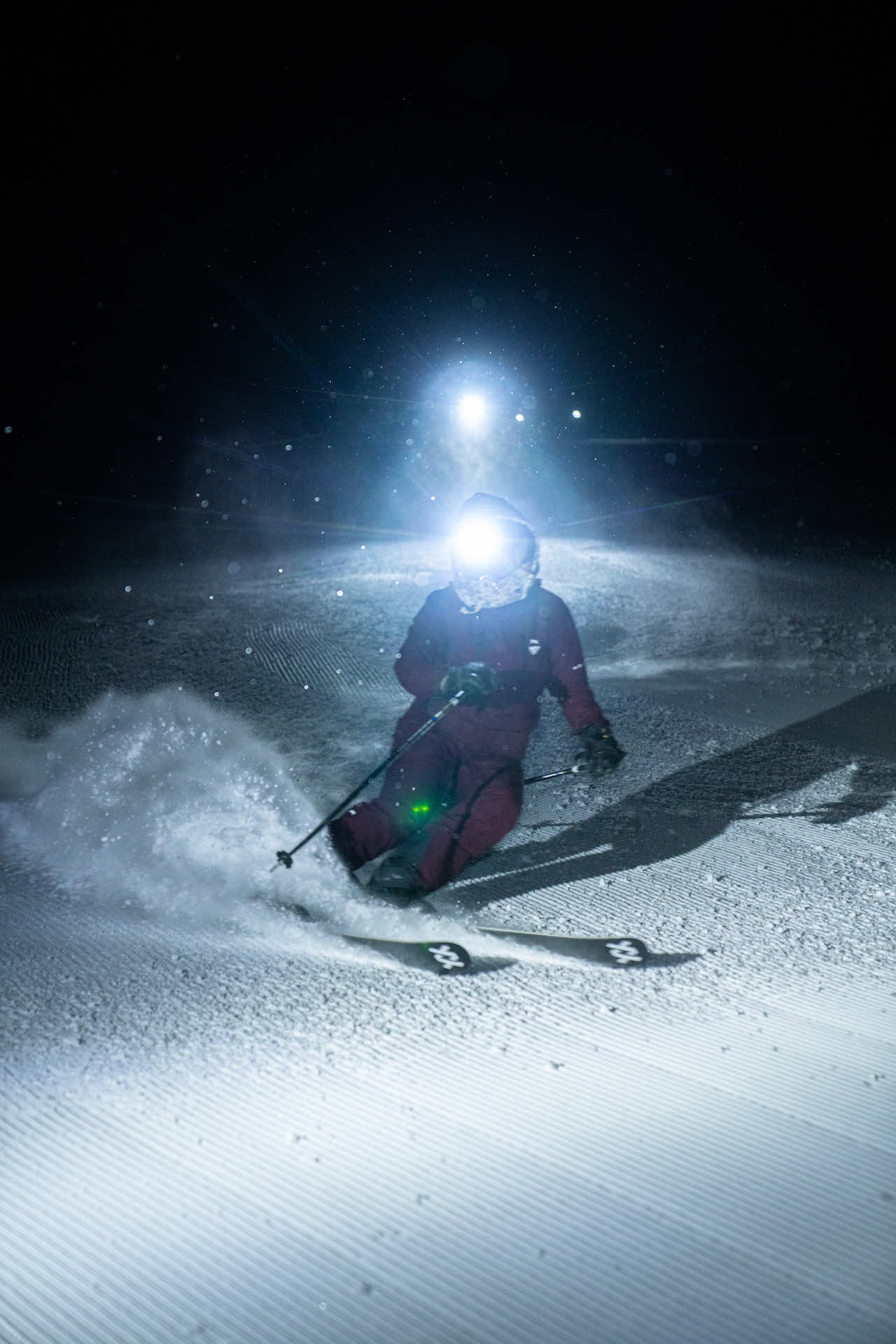 Headlamp Night Skiing Skier